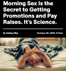 Утренний секс повышает зарплату и карьерный успех