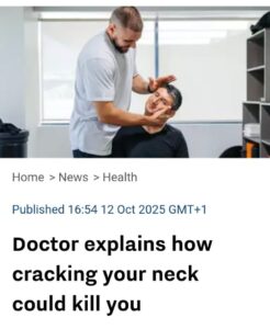 Хруст шеи может привести к инсульту и смерти