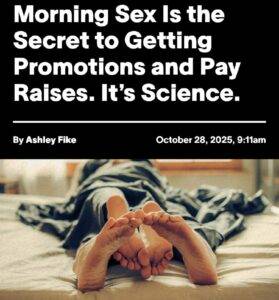 Утренний секс повышает зарплату и карьерный успех