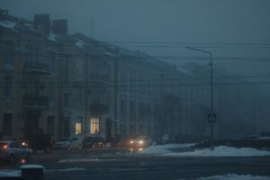 Петербург укрыло снегом, горожане лепят снеговиков